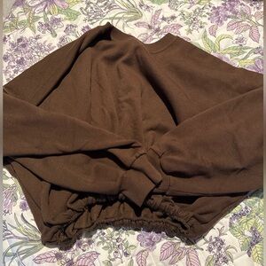 Zara Women's Brown Cropped Sweatshirt